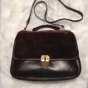 Patricia Nash Cadiz leather satchel with Sherpa
